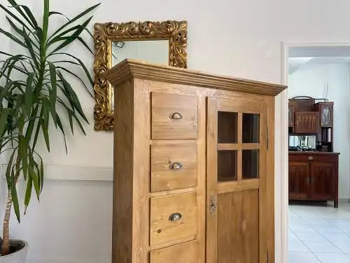 Antiker Biedermeier Brotschrank Almerschrank Vorratskasten Vitrine Bauernvitrine