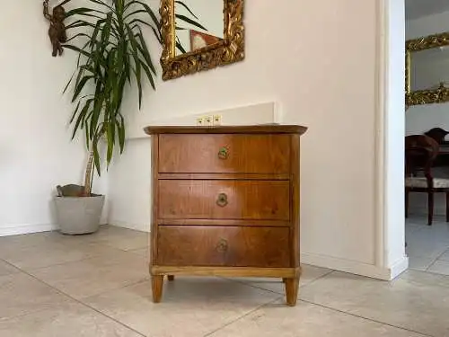 Kommode Biedermeier Stil 3 Laden Stilmöbel Nussholz G1665