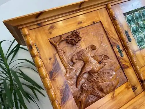 Alte Zirbenholz Kredenz Küchenvitrine Butzenglas Küchenschrank Landhausstil G167