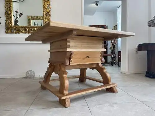Jogltisch Bauerntisch Naturholz Hüttentisch 121 x 119 B1392
