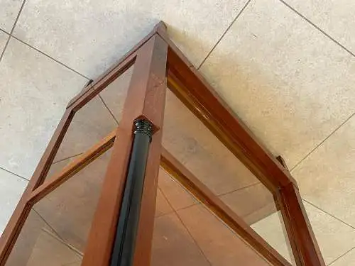 Originale Biedermeier Säulen Vitrine Glasschrank Antiquität Bücherschrank G1673