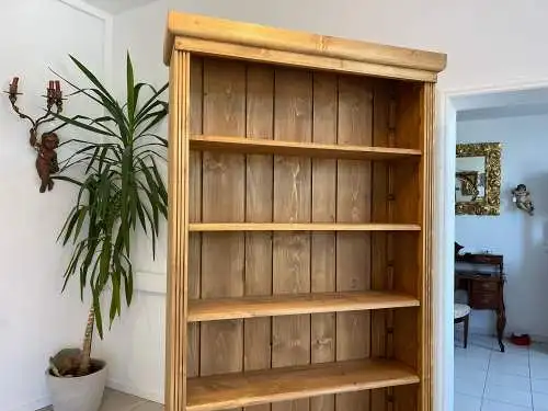 Bäuerliches Bücherregal Stellage Jugendstil Bücherschrank Naturholz G1634