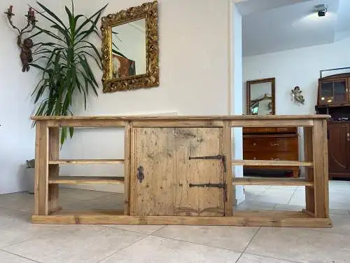 urige Anrichte Bücherregal Brotschrank Ladenschrank Ladenkommode Antik G1698