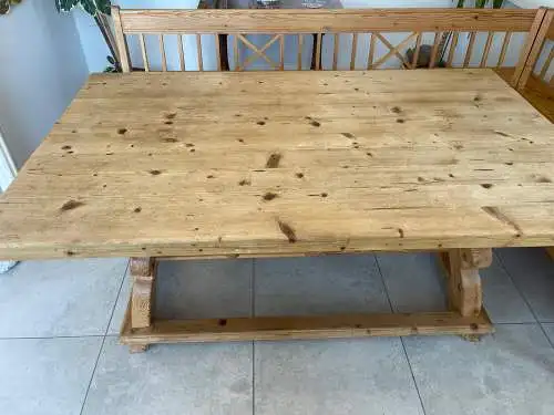 Bäuerliche Bauernsitzgruppe Ensemble Jogltisch Bauernstube Sessel Naturholz Anti