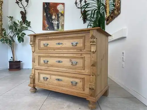 Originale Gründerzeit Kommode Naturholzkommode Anrichte G1713