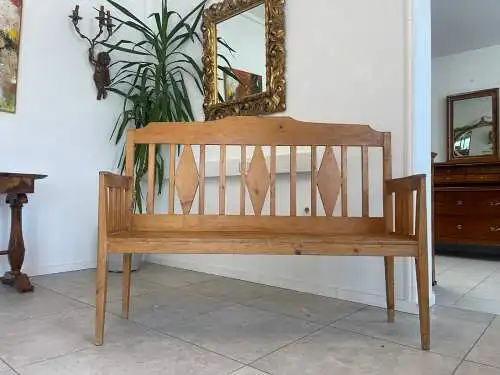 Zierliche Jugendstil Bank Bankerl Sitzbank Holzbankerl  G1711