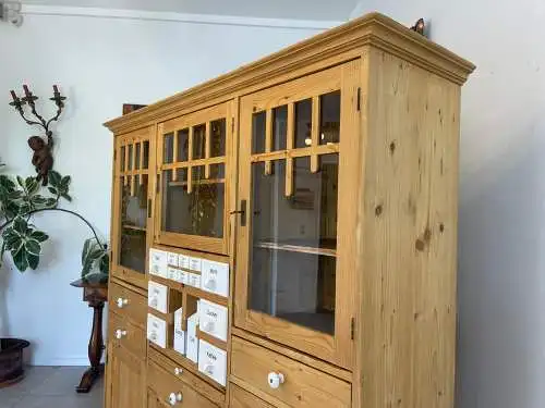 Originale Jugendstil Vitrine  Glasschrank Naturholzmöbel Bauernmöbel G1712