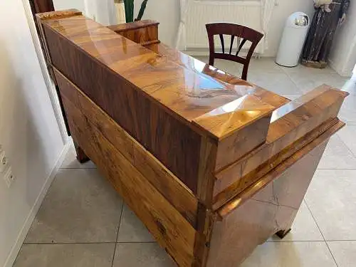 Restaurierter Biedermeier Sekretär Schreibtisch Antik mit Intarsien G1129-1
