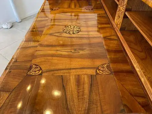 Restaurierter Biedermeier Sekretär Schreibtisch Antik mit Intarsien G1129-1