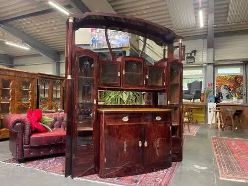 Florales Restauriertes Jugendstil Aufsatzbuffet Antiquität Rarität A4617-1