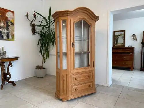Bäuerlicher Vitrinenschrank Glasschrank Bauernschrank Vitrine um 1980 - G1718
