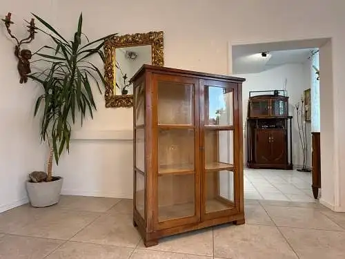 Originale Art Deco Vitrine Glasschrank Bücherschrank Antiquität Antik Möbel G173