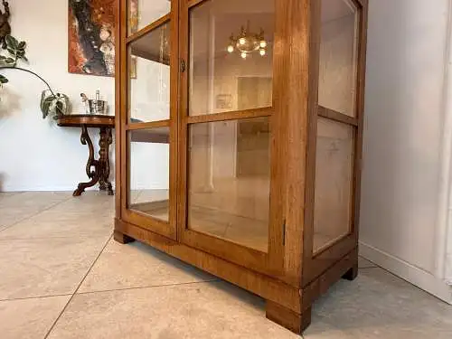 Originale Art Deco Vitrine Glasschrank Bücherschrank Antiquität Antik Möbel G173