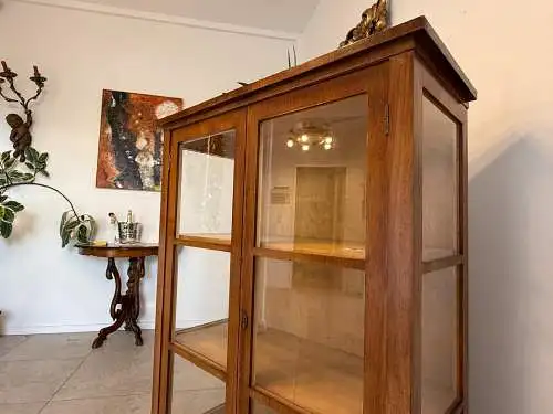 Originale Art Deco Vitrine Glasschrank Bücherschrank Antiquität Antik Möbel G173