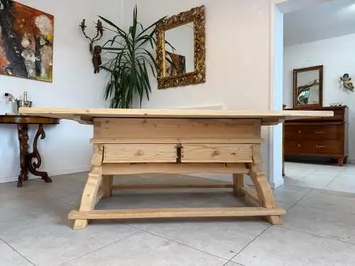 Uriger Jogltisch Bauerntisch Naturholz Fichte Hüttentisch 190 x 120 G1738
