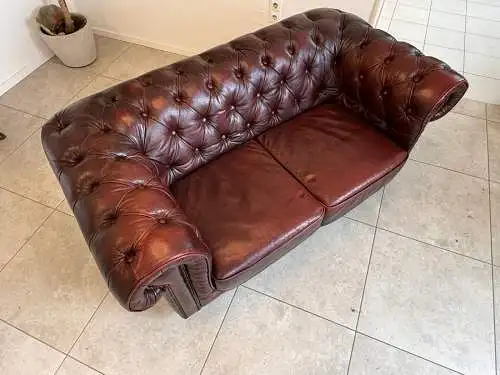 Chesterfield 2er Clubsofa Diwan Couch Oxblood Kultmöbel G1725