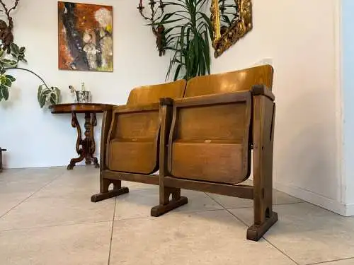Original Wiener Kinosessel 2er Sitz Klappstuhl Stuhl Nostalgie G1735