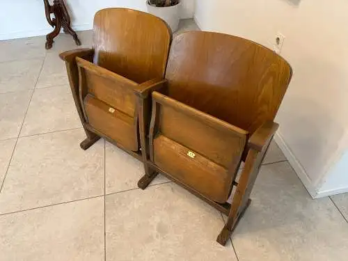 Original Wiener Kinosessel 2er Sitz Klappstuhl Stuhl Nostalgie G1735