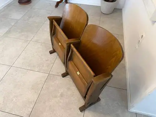 Original Wiener Kinosessel 2er Sitz Klappstuhl Stuhl Nostalgie G1735