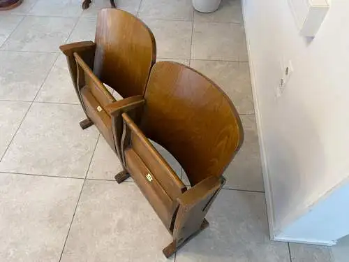 Original Wiener Kinosessel 2er Sitz Klappstuhl Stuhl Nostalgie G1735