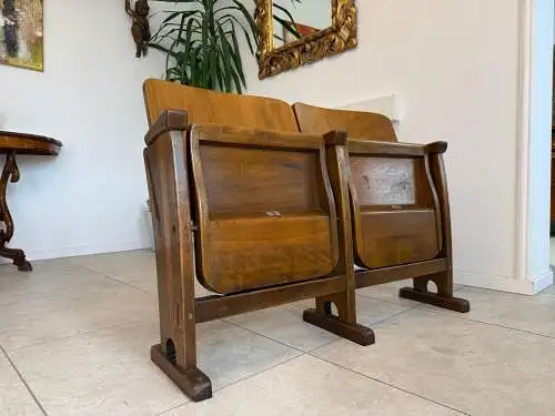 Original Wiener Kinosessel 2er Sitz Klappstuhl Stuhl Nostalgie G1727