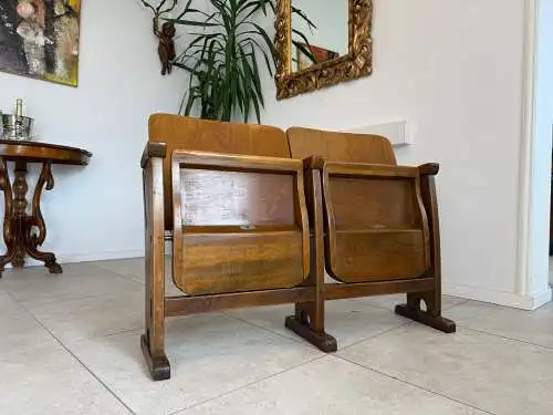 Original Wiener Kinosessel 2er Sitz Klappstuhl Stuhl Nostalgie G1721