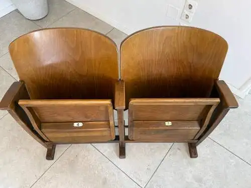 Original Wiener Kinosessel 2er Sitz Klappstuhl Stuhl Nostalgie G1721