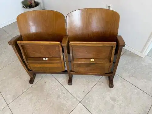Original Wiener Kinosessel 2er Sitz Klappstuhl Stuhl Nostalgie G1721