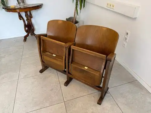 Original Wiener Kinosessel 2er Sitz Klappstuhl Stuhl Nostalgie G1721