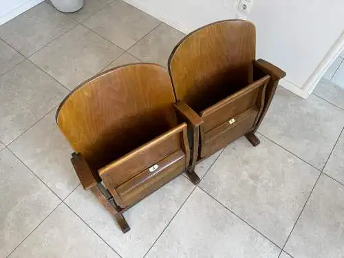 Original Wiener Kinosessel 2er Sitz Klappstuhl Stuhl Nostalgie G1721