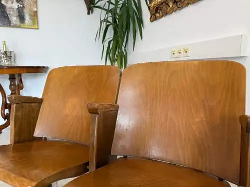 Original Wiener Kinosessel 2er Sitz Klappstuhl Stuhl Nostalgie G1721