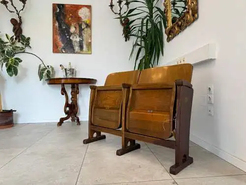 Original Wiener Kinosessel 2er Sitz Klappstuhl Stuhl Nostalgie G1723