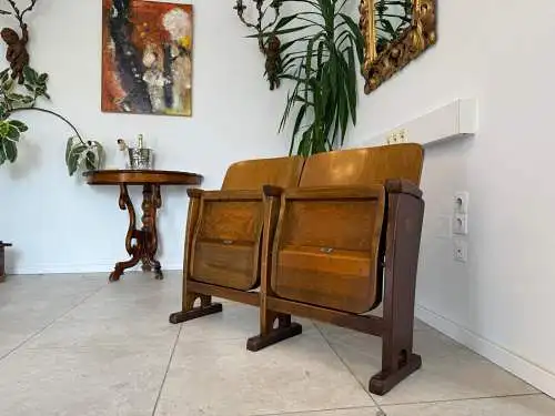 Original Wiener Kinosessel 2er Sitz Klappstuhl Stuhl Nostalgie G1723