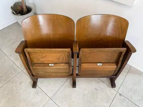 Original Wiener Kinosessel 2er Sitz Klappstuhl Stuhl Nostalgie G1723