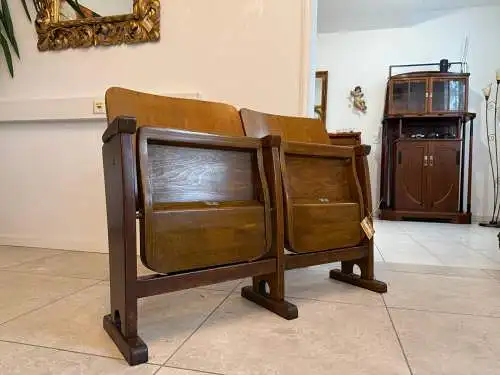 Original Wiener Kinosessel 2er Sitz Klappstuhl Stuhl Nostalgie G1733
