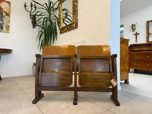 Original Wiener Kinosessel 2er Sitz Klappstuhl Stuhl Nostalgie G1733