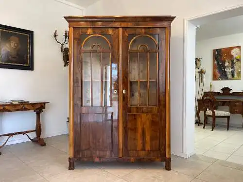 Restaurierte Biedermeier Vitrine Bücherschrank Glasschrank ANTIQUITÄT G1371