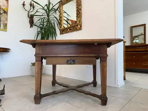 Uriger Burgenländischer Bauerntisch Naturholz Hüttentisch Naturholztisch - G1751