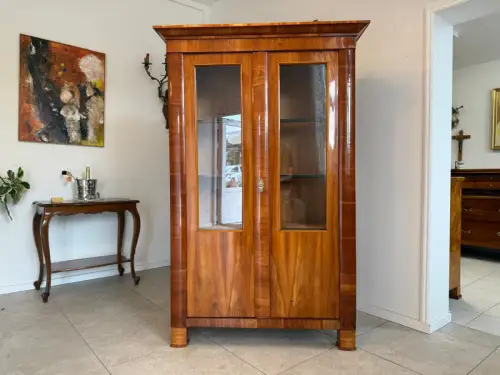 SALE Biedermeier Vitrine Bücherschrank Sammlervitrine Kirschholz Antiquität G181