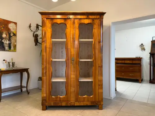 Antiquität Biedermeier Vitrine Bücherschrank Glasschrank Vitrine Antiquität G180