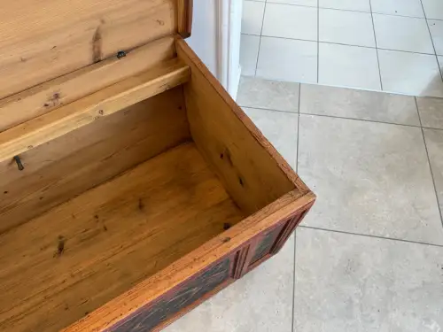 Handbemalte Truhe Landhaustruhe Bauerntruhe Antiquität G1822