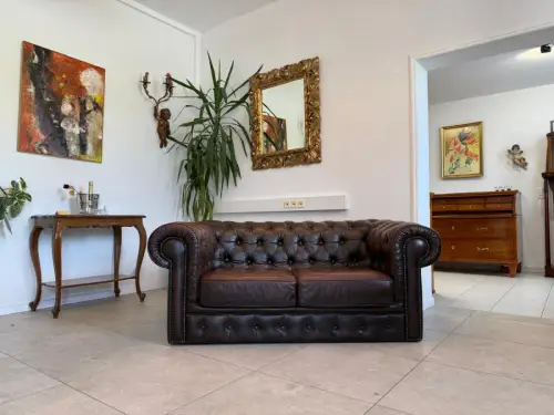 Chesterfield 2er Clubsofa Diwan Couch Zigarrenbraun G1831
