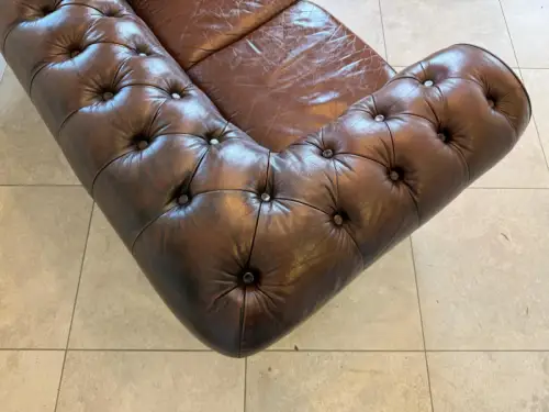Chesterfield 2er Clubsofa Diwan Couch Zigarrenbraun G1831