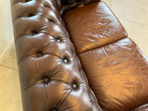 Chesterfield 2er Clubsofa Diwan Couch Zigarrenbraun G1831