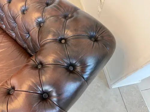 Chesterfield 2er Clubsofa Diwan Couch Zigarrenbraun G1831