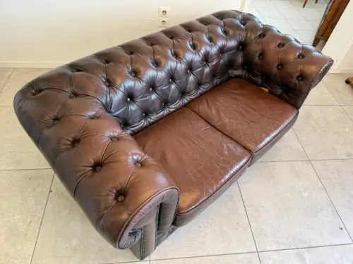 Chesterfield 2er Clubsofa Diwan Couch Zigarrenbraun G1831