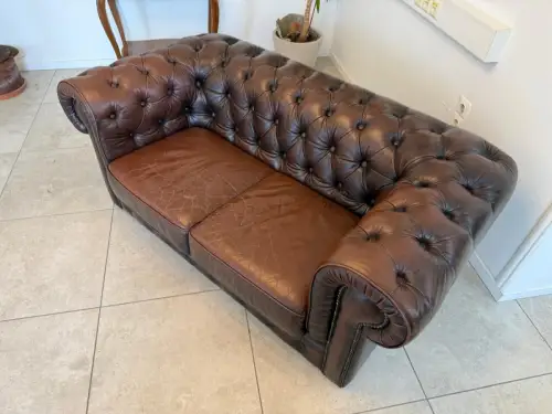 Chesterfield 2er Clubsofa Diwan Couch Zigarrenbraun G1831