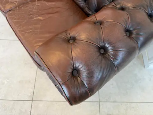 Chesterfield 2er Clubsofa Diwan Couch Zigarrenbraun G1831