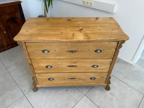 Restaurierte Gründerzeit 3 Laden Kommode Luize Phillipe Weichholz G1845