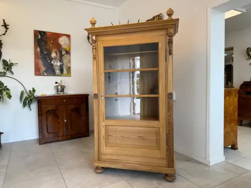 Restaurierte Gründerzeit Bauernvitrine Bauernschrank antik G1851